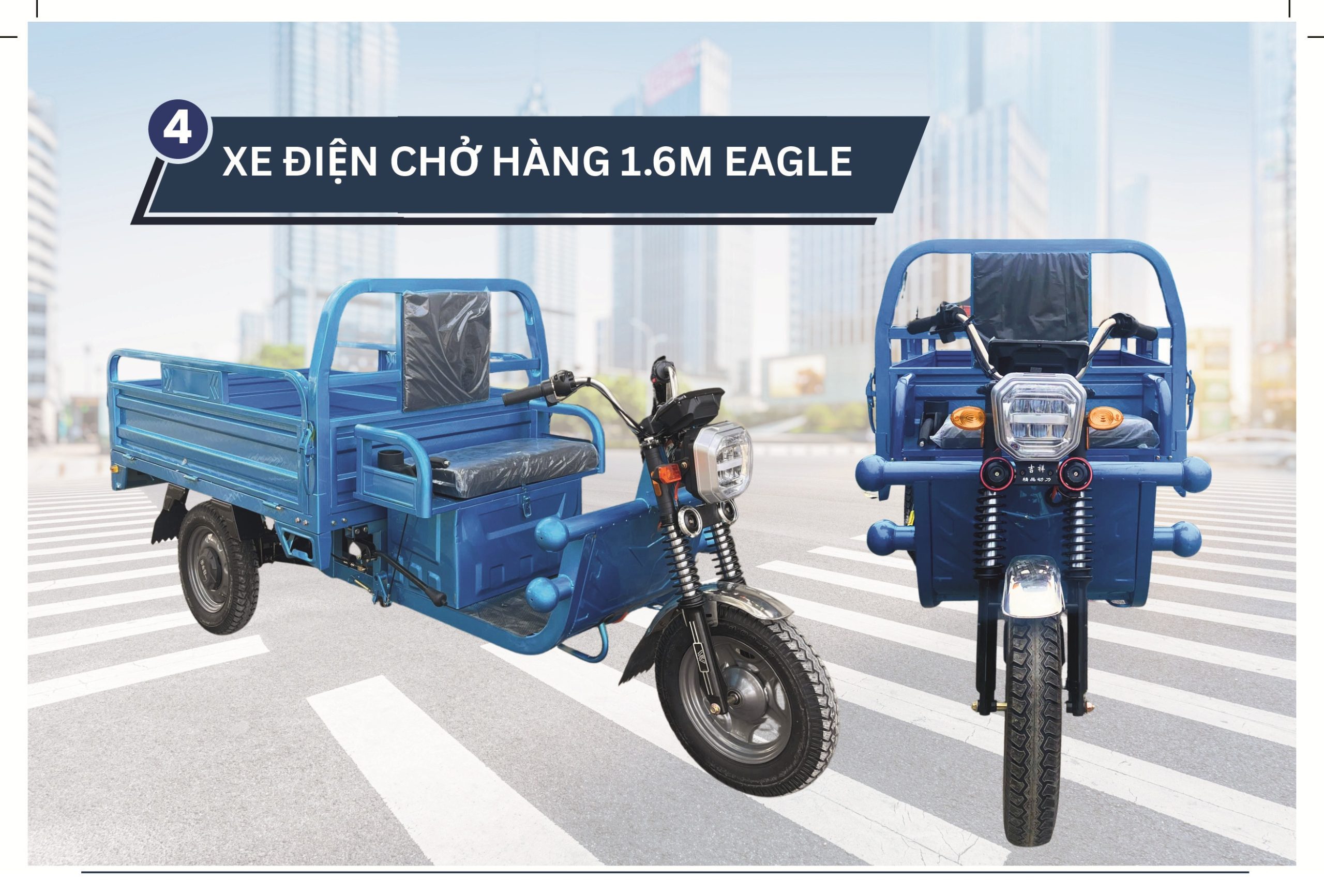 Xe Điện 3 Bánh Chở Hàng 700KG Động Cơ 1200W