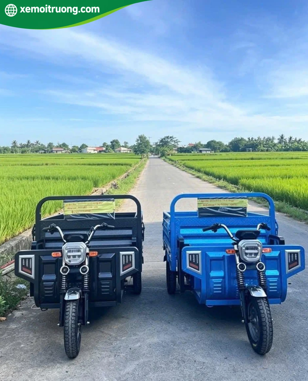 Showroom Xe Môi Trường Xanh bàn giao xe điện 3 bánh chở hàng 1 tấn
