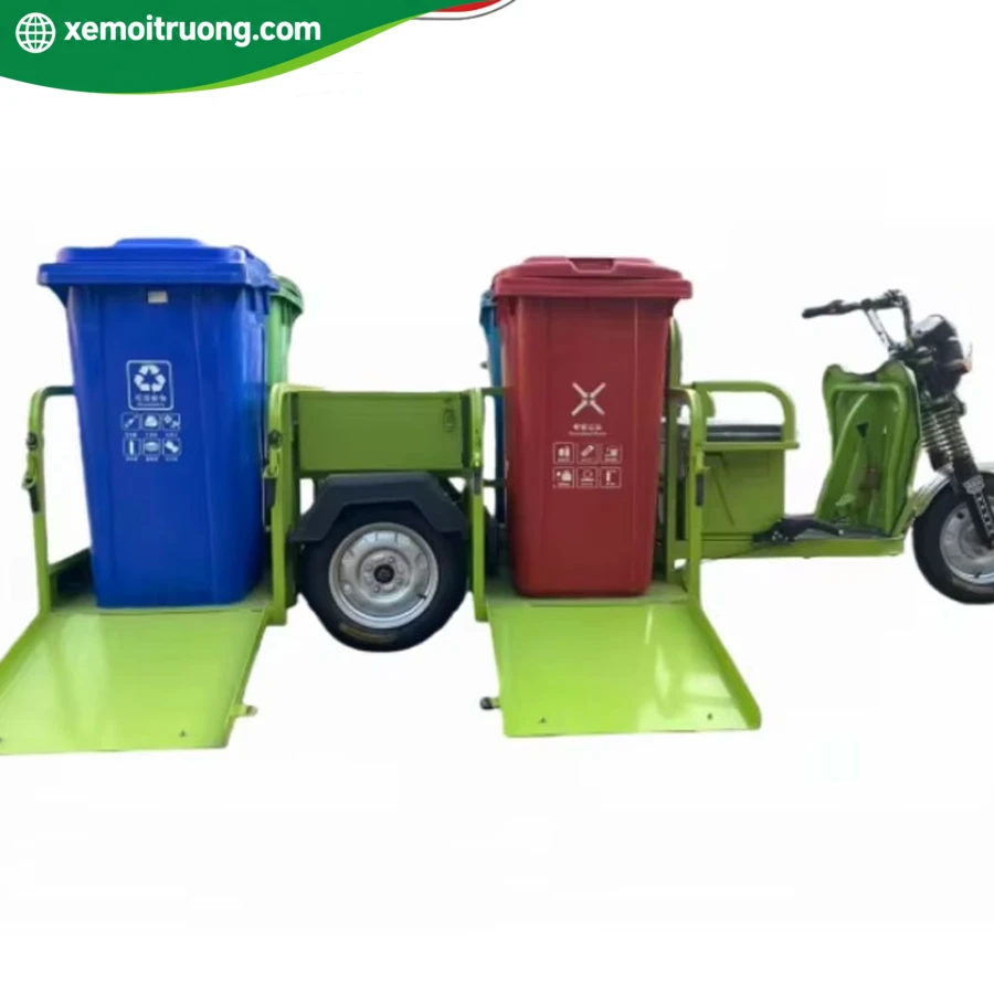 Xe Điện 3 Bánh Chở Rác Chuyên Dụng 4 Thùng To 1000L 9 Xe Điện 3 Bánh Chở Rác Chuyên Dụng 4 Thùng To 1000L - Ảnh 9