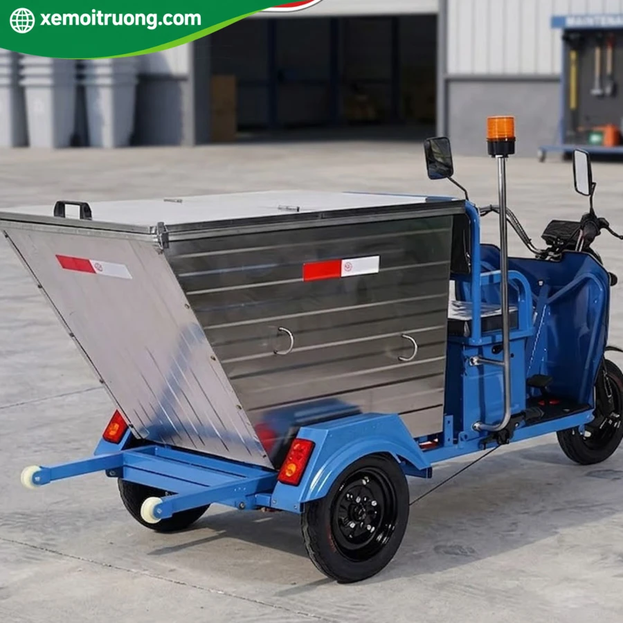 Xe Điện Môi Trường Thùng Inox Nhọn Phía Sau 500L 200KG 3 Xe Điện Môi Trường Thùng Inox Nhọn Phía Sau 500L 200KG - Ảnh 3