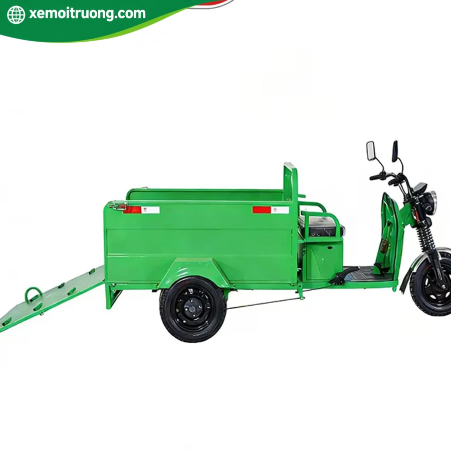 Xe Điện 3 Bánh Chở Rác 1000L Thùng Mở (Tải Trọng 1 Tấn) 2 Xe Điện 3 Bánh Chở Rác 1000L Thùng Mở (Tải Trọng 1 Tấn) - Ảnh 2