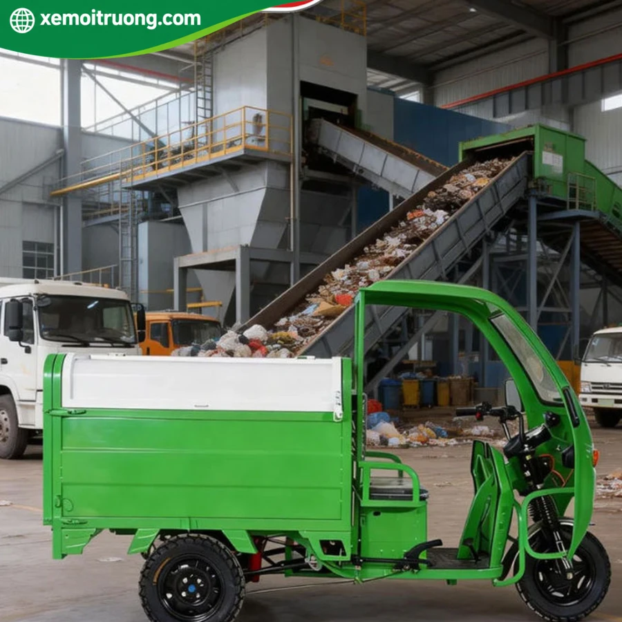 Xe Điện 3 Bánh Chở Rác Công Cộng 800L 650W 5 Xe Điện 3 Bánh Chở Rác Công Cộng 800L 650W - Ảnh 5