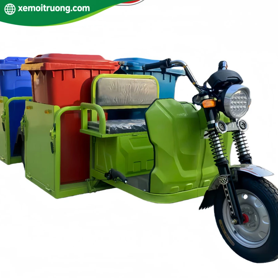 Xe Điện 3 Bánh Chở Rác Chuyên Dụng 4 Thùng To 1000L 8 Xe Điện 3 Bánh Chở Rác Chuyên Dụng 4 Thùng To 1000L - Ảnh 8