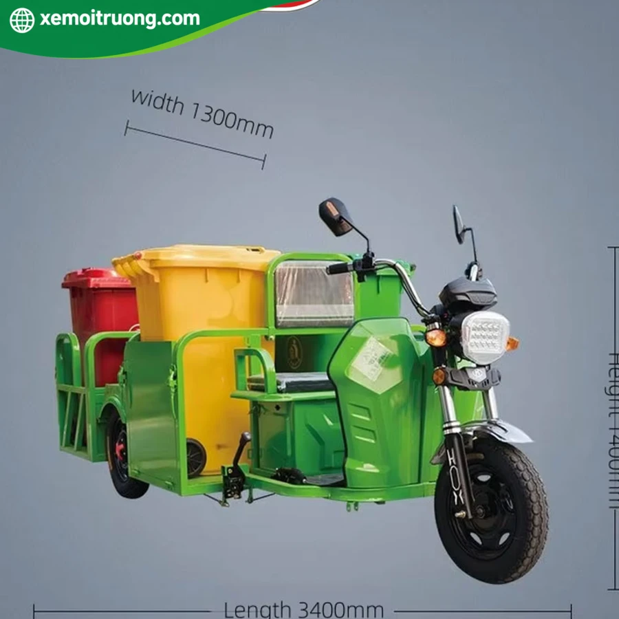 Xe Điện 3 Bánh Chở Rác Chuyên Dụng 4 Thùng To 1000L 7 Xe Điện 3 Bánh Chở Rác Chuyên Dụng 4 Thùng To 1000L - Ảnh 7