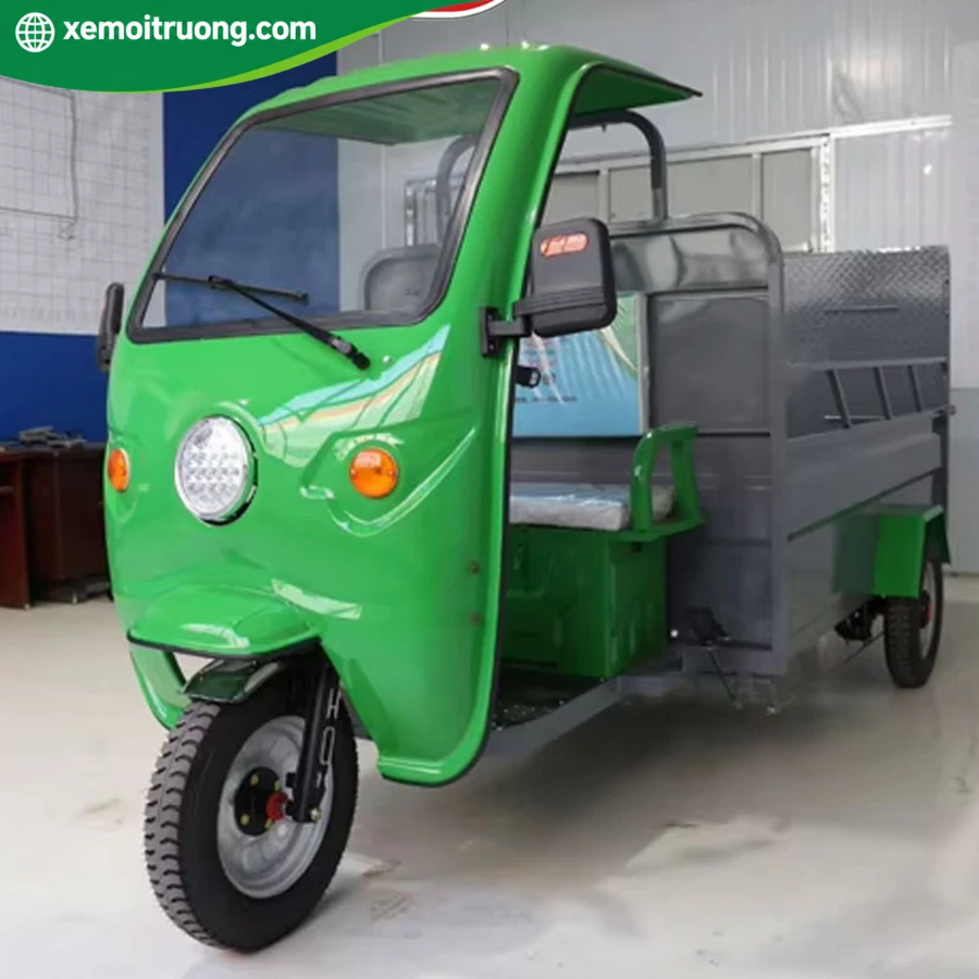Xe Điện Chở Rác 3 Bánh Có Mái Che 100L Tải Trọng 300L 1 Xe Điện Chở Rác 3 Bánh Có Mái Che 100L Tải Trọng 300L
