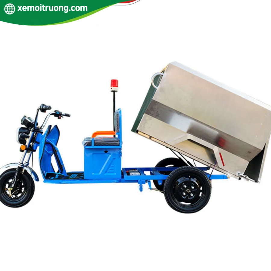 Xe Điện 3 Bánh Chở Rác 650L 800W Thùng Inox 4 Xe Điện 3 Bánh Chở Rác 650L 800W Thùng Inox - Ảnh 4