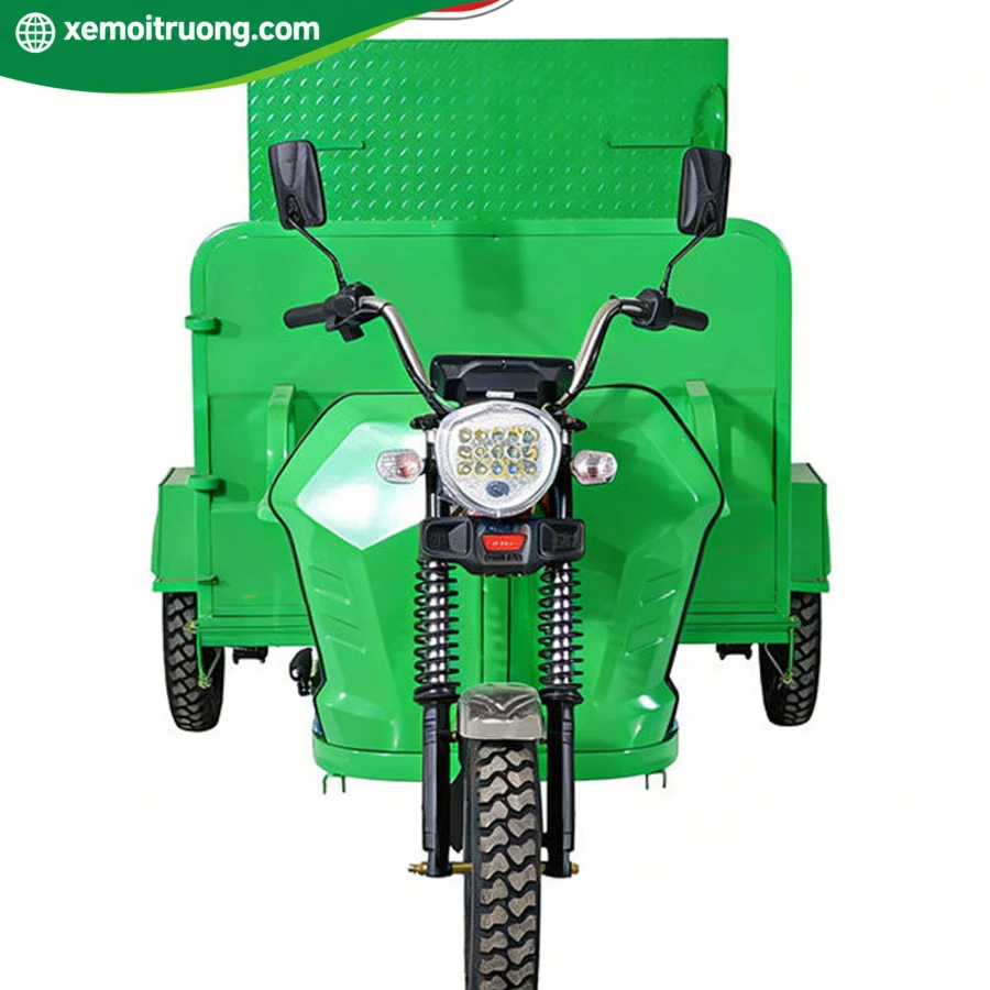 Xe Điện 3 Bánh Chở Rác 1000L Thùng Mở (Tải Trọng 1 Tấn)