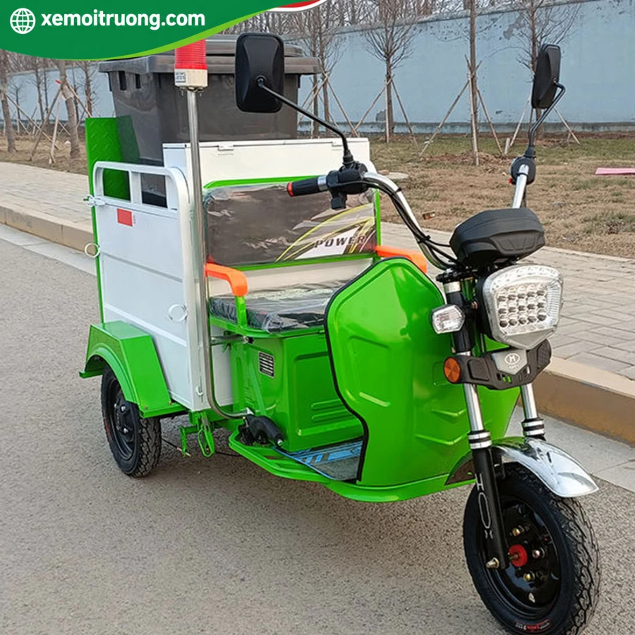 Xe Điện 3 Bánh Chở Rác Môi Trường Nhỏ Gọn 800W