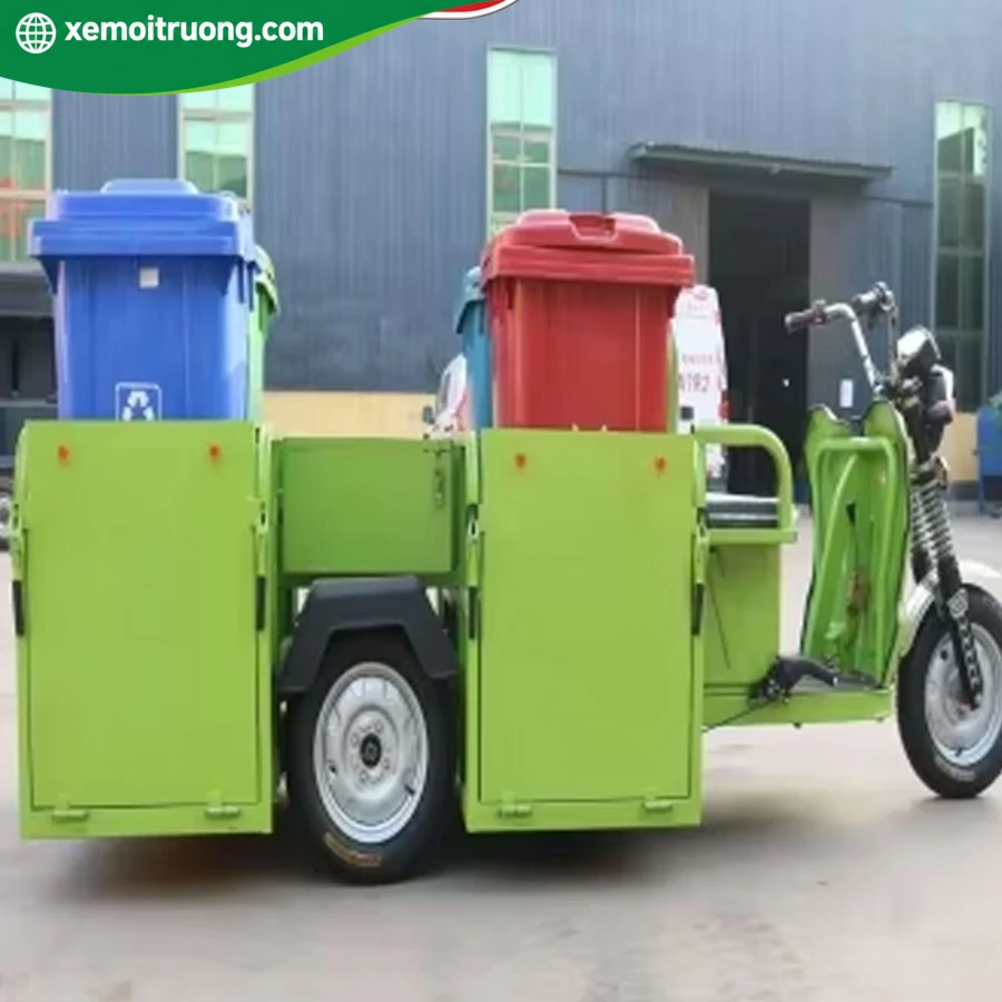 Xe Điện 3 Bánh Chở Rác Chuyên Dụng 4 Thùng To 1000L 5 Xe Điện 3 Bánh Chở Rác Chuyên Dụng 4 Thùng To 1000L - Ảnh 5
