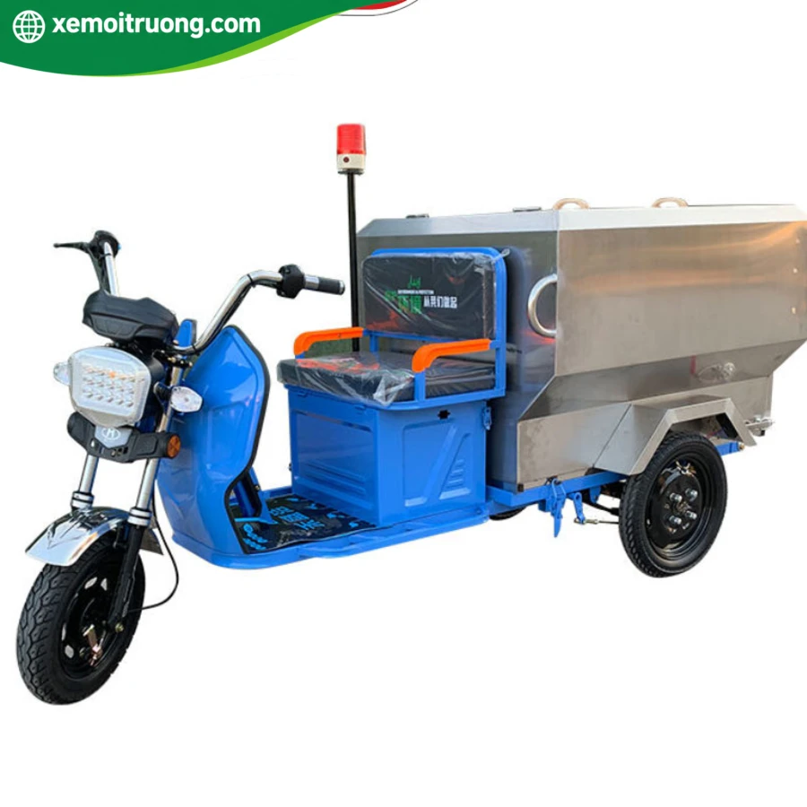 Xe Điện 3 Bánh Chở Rác 650L 800W Thùng Inox 3 Xe Điện 3 Bánh Chở Rác 650L 800W Thùng Inox - Ảnh 3
