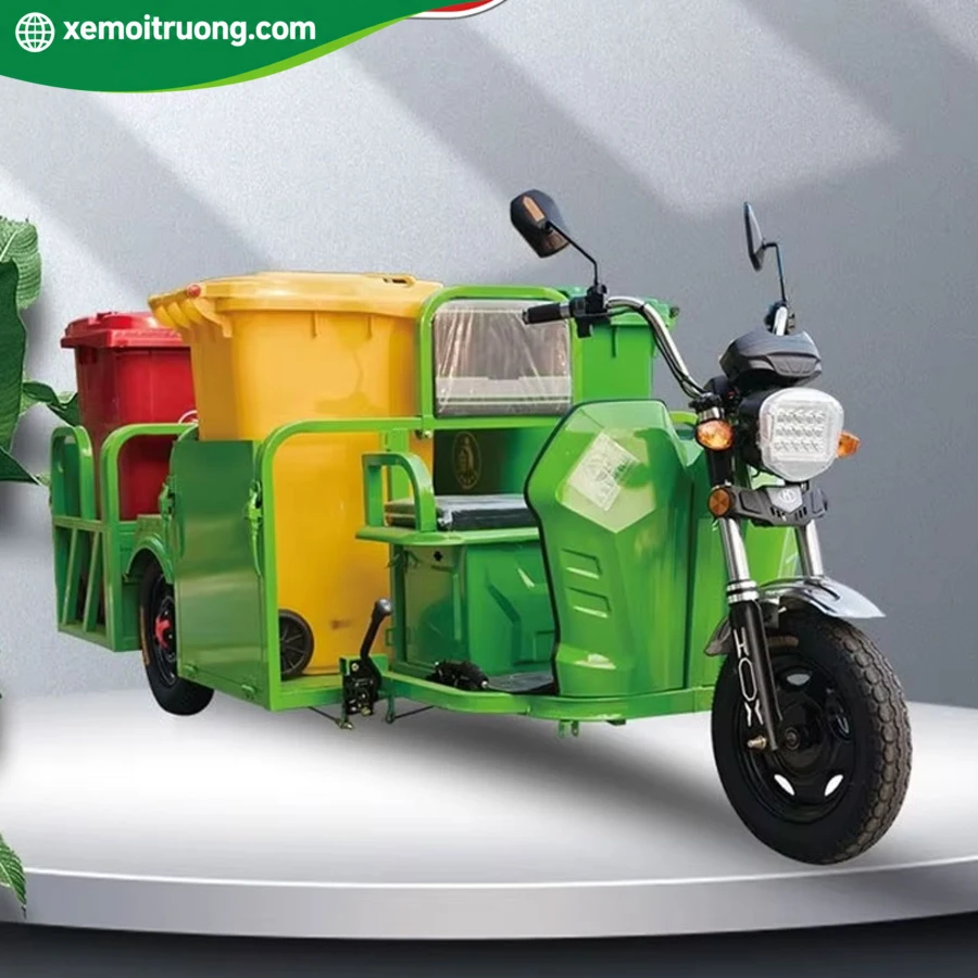 Xe Điện 3 Bánh Chở Rác Chuyên Dụng 4 Thùng To 1000L 4 Xe Điện 3 Bánh Chở Rác Chuyên Dụng 4 Thùng To 1000L - Ảnh 4