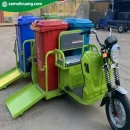 Xe Điện 3 Bánh Chở Rác Chuyên Dụng 4 Thùng To 1000L