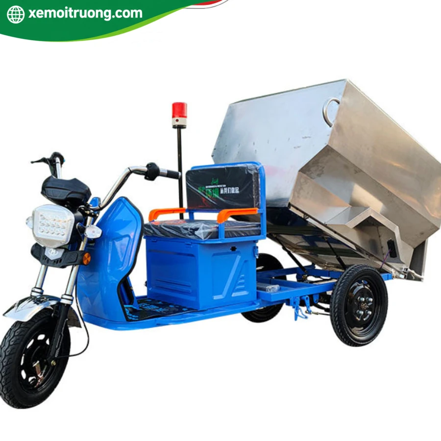 Xe Điện 3 Bánh Chở Rác 650L 800W Thùng Inox 2 Xe Điện 3 Bánh Chở Rác 650L 800W Thùng Inox - Ảnh 2